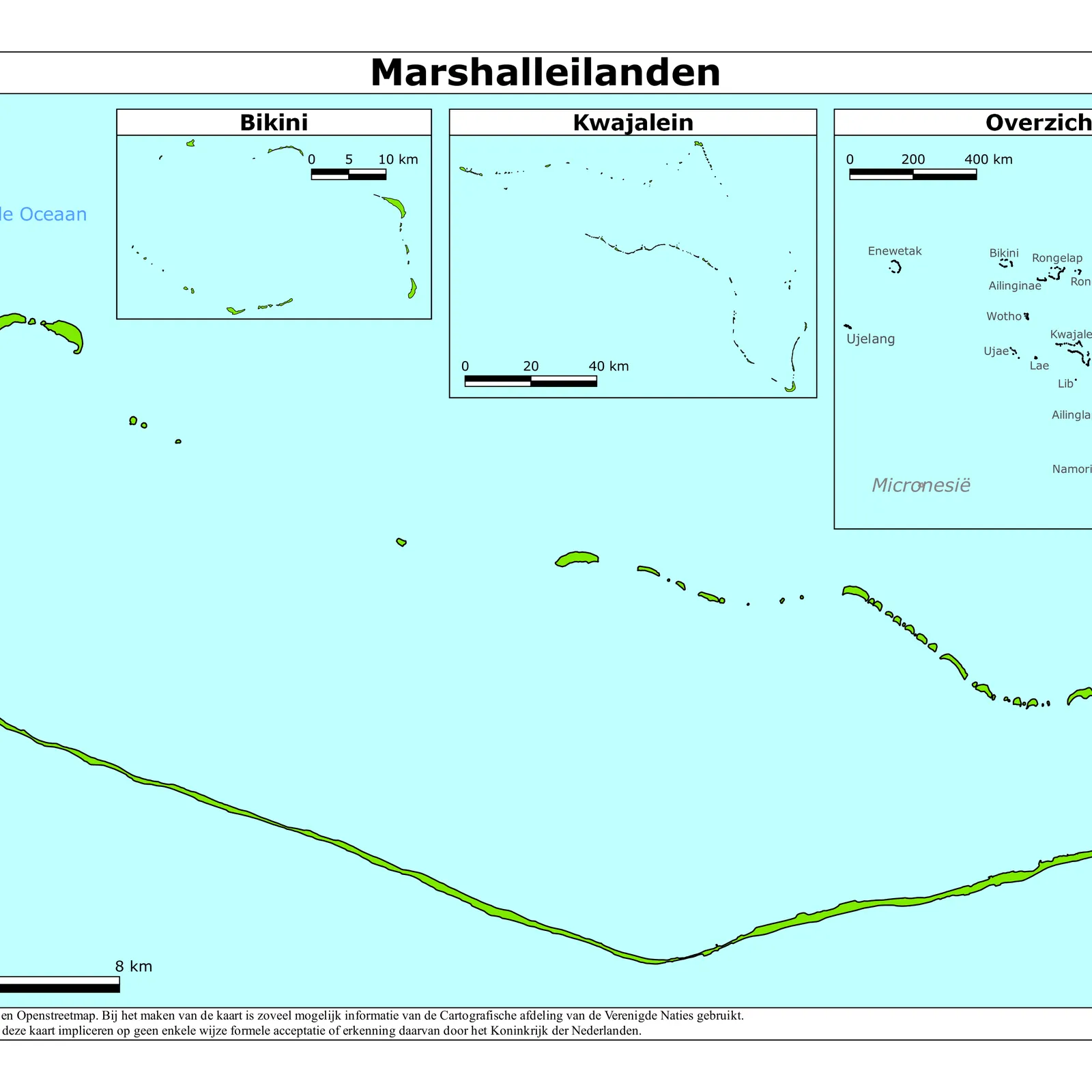Grote kaart van Marshalleilanden