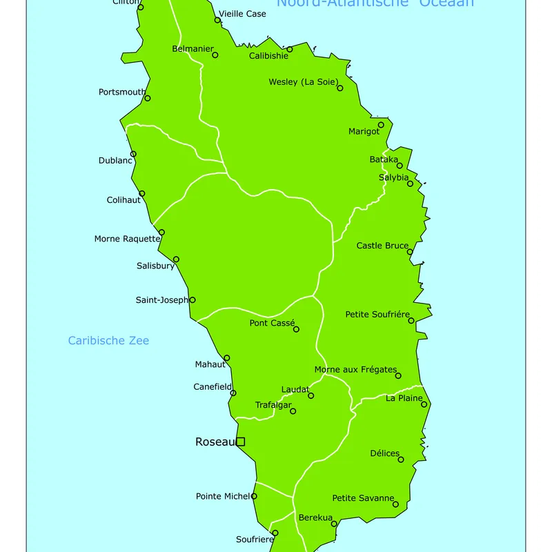 Kaart van Dominica