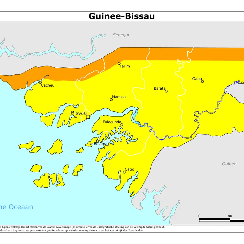 Kaart van Guinee-Bissau