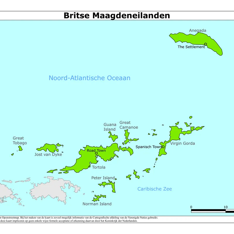Kaart van Britse Maagdeneilanden