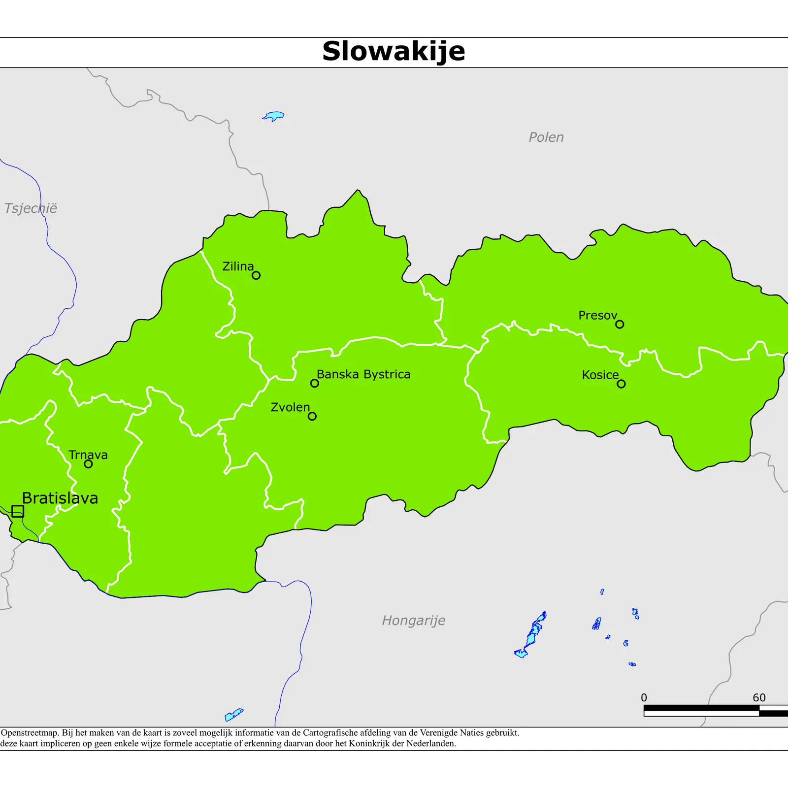 Grote kaart van Slowakije