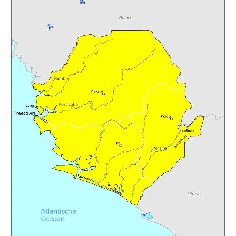 Kaart van Sierra Leone