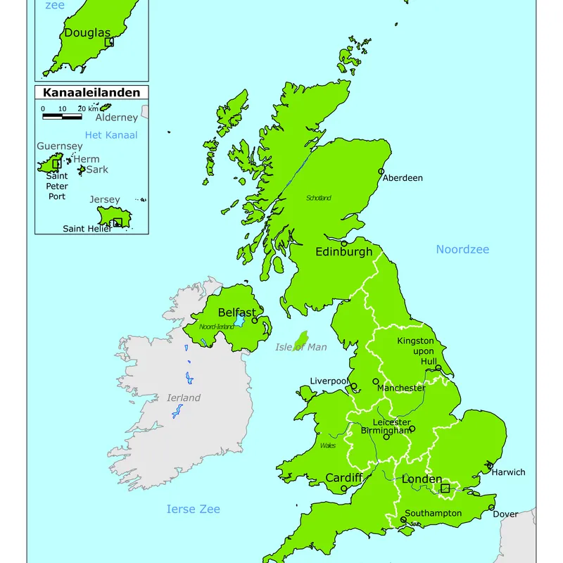Kaart van Verenigd Koninkrijk