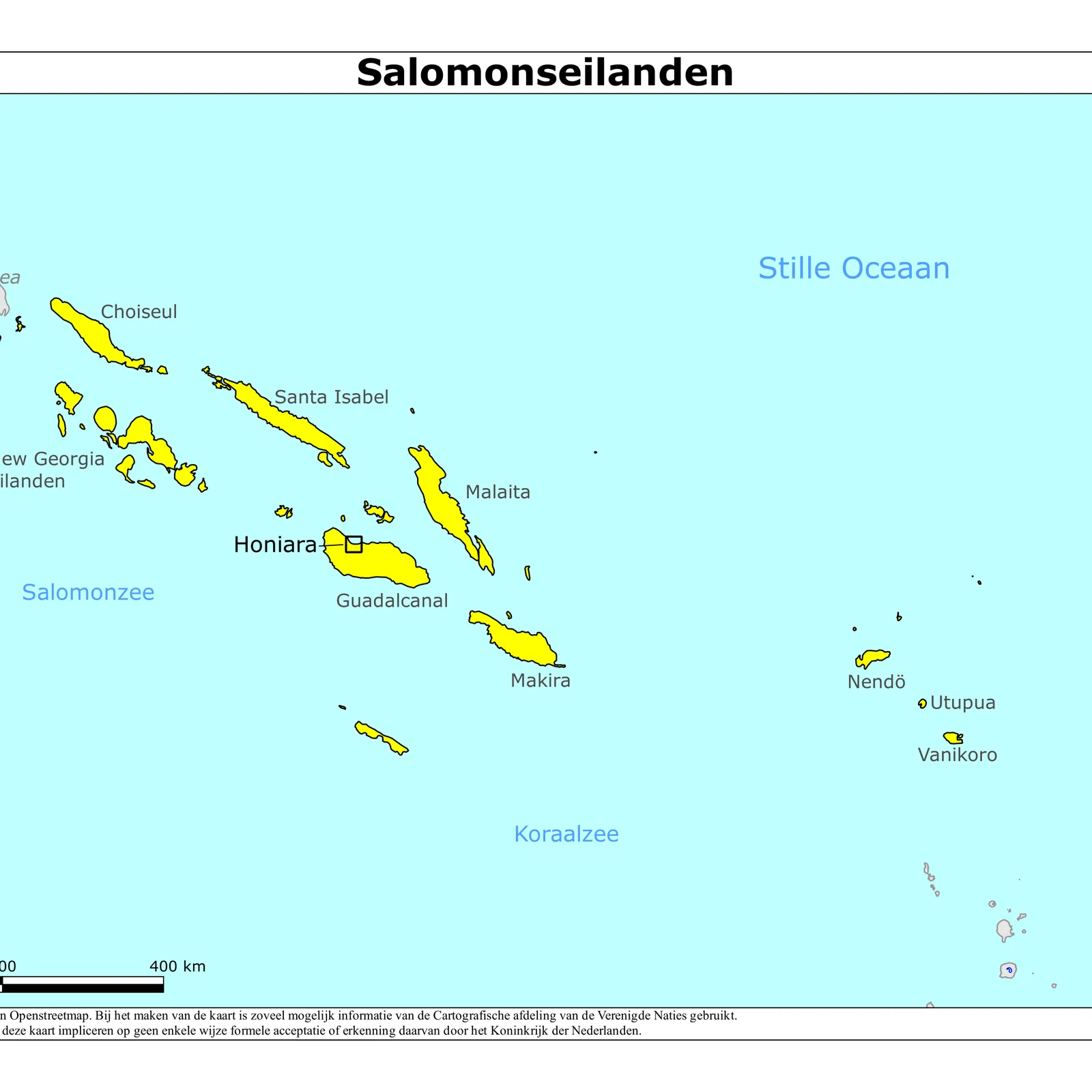 Grote kaart van Salomonseilanden