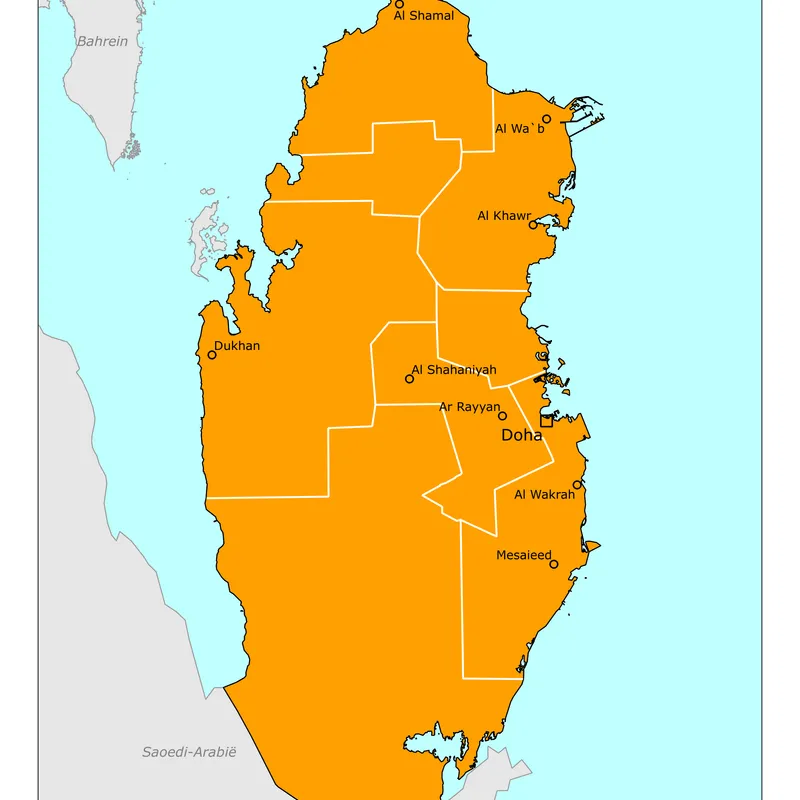 Kaart van Qatar
