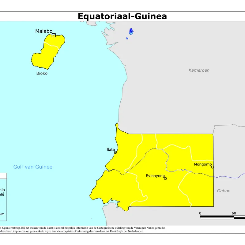 Kaart van Equatoriaal-Guinea