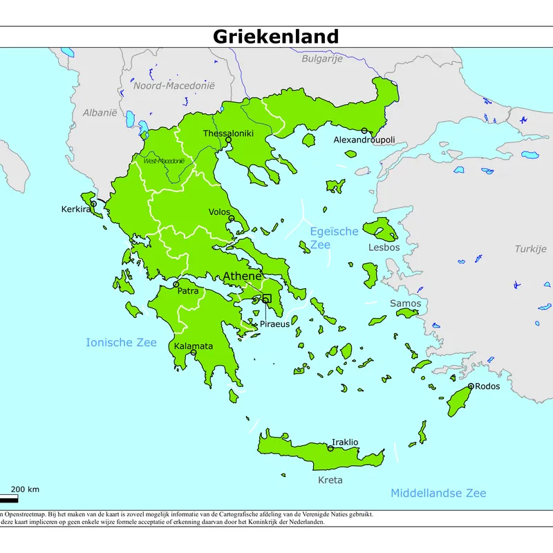 Kaart van Griekenland