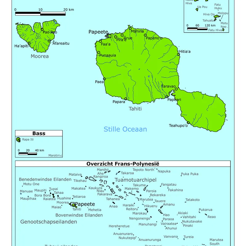 Kaart van Frans-Polynesië