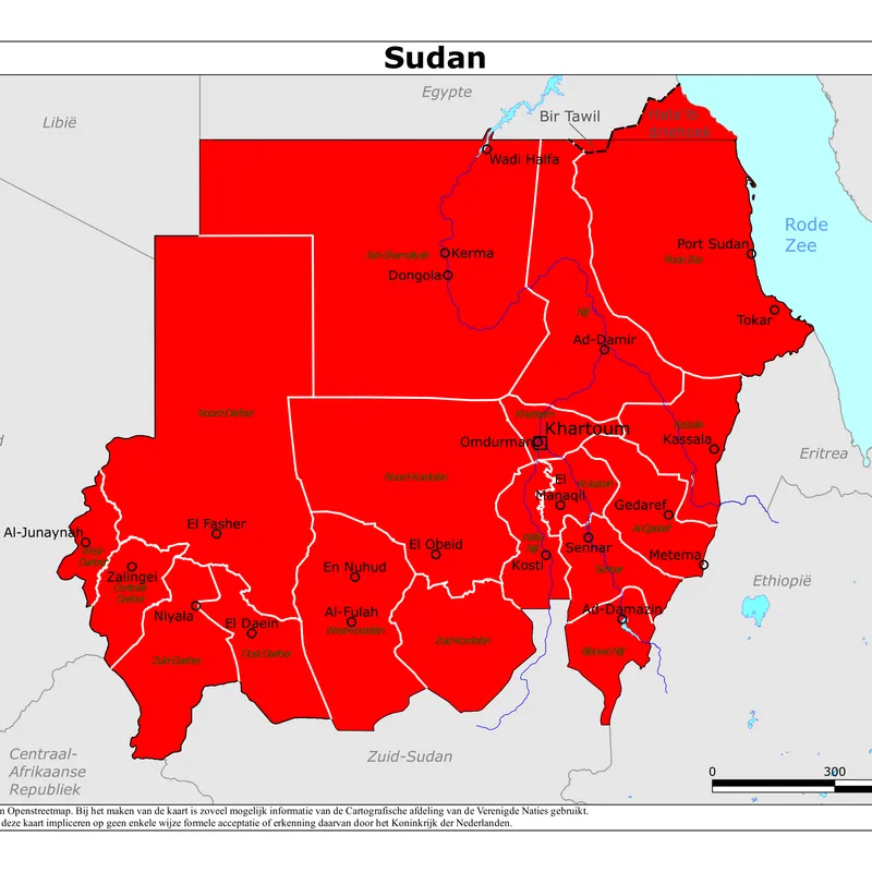 Kaart van Sudan