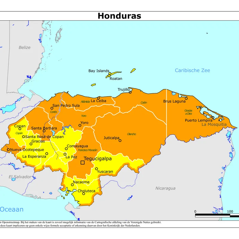 Kaart van Honduras