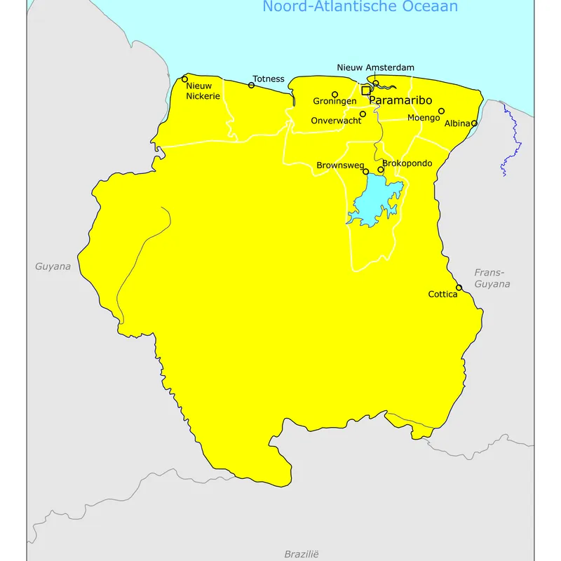 Kaart van Suriname