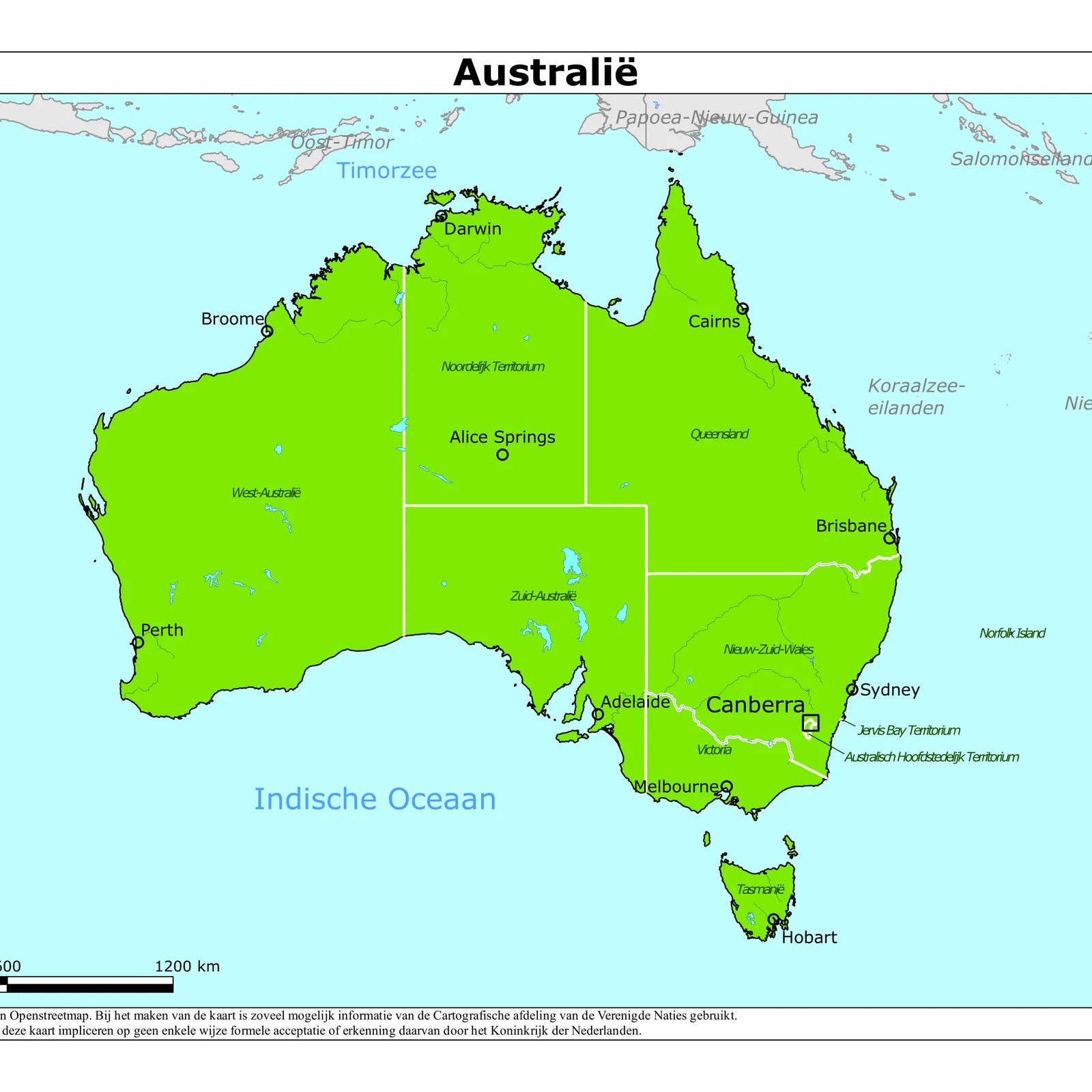 Grote kaart van Australië