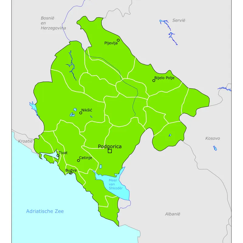 Kaart van Montenegro