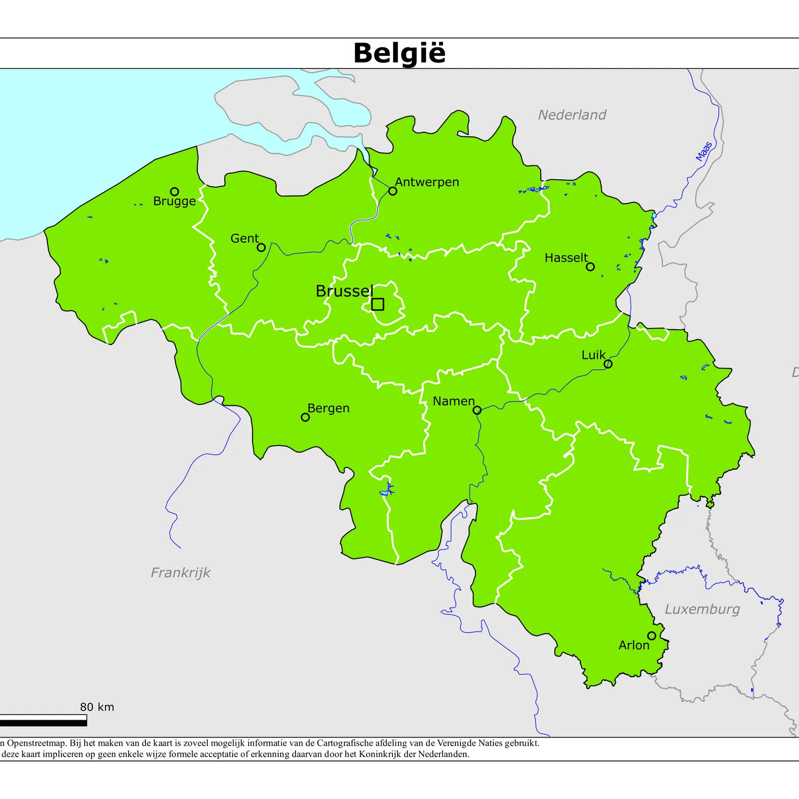 Grote kaart van België