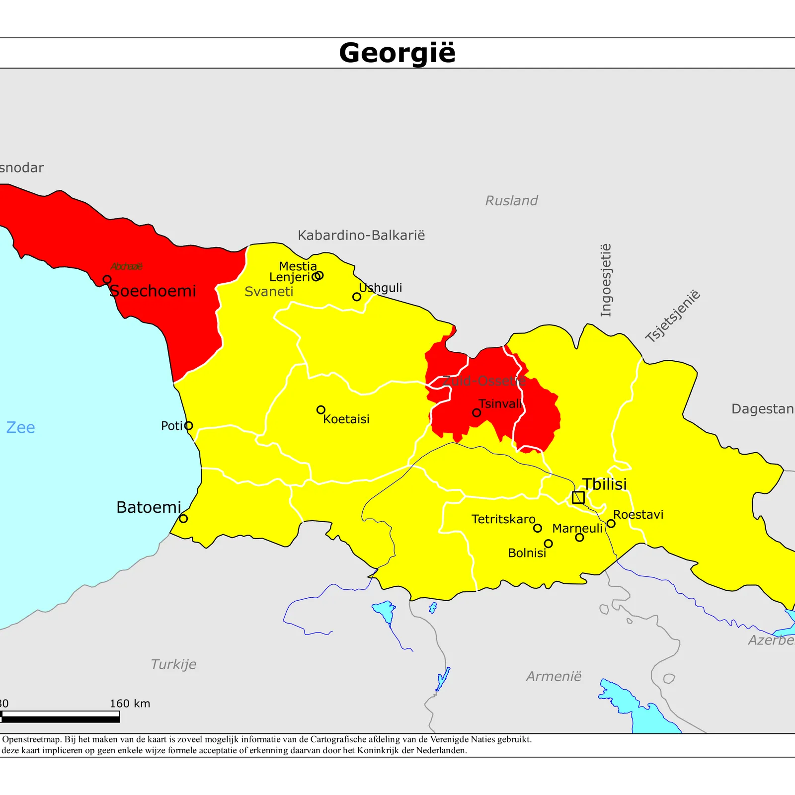 Grote kaart van Georgië