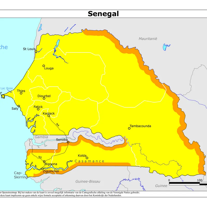 Kaart van Senegal