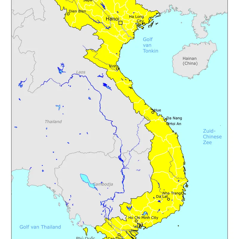 Kaart van Vietnam
