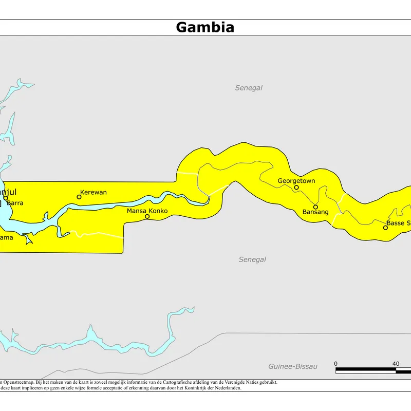 Kaart van Gambia