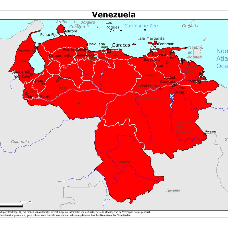Kaart van Venezuela