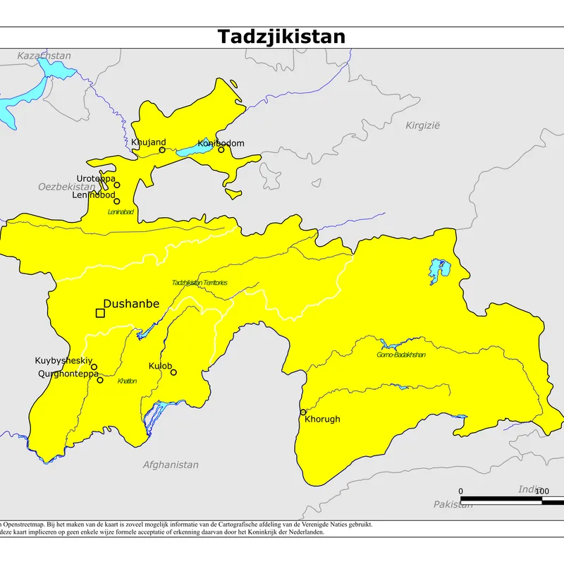 Kaart van Tadzjikistan
