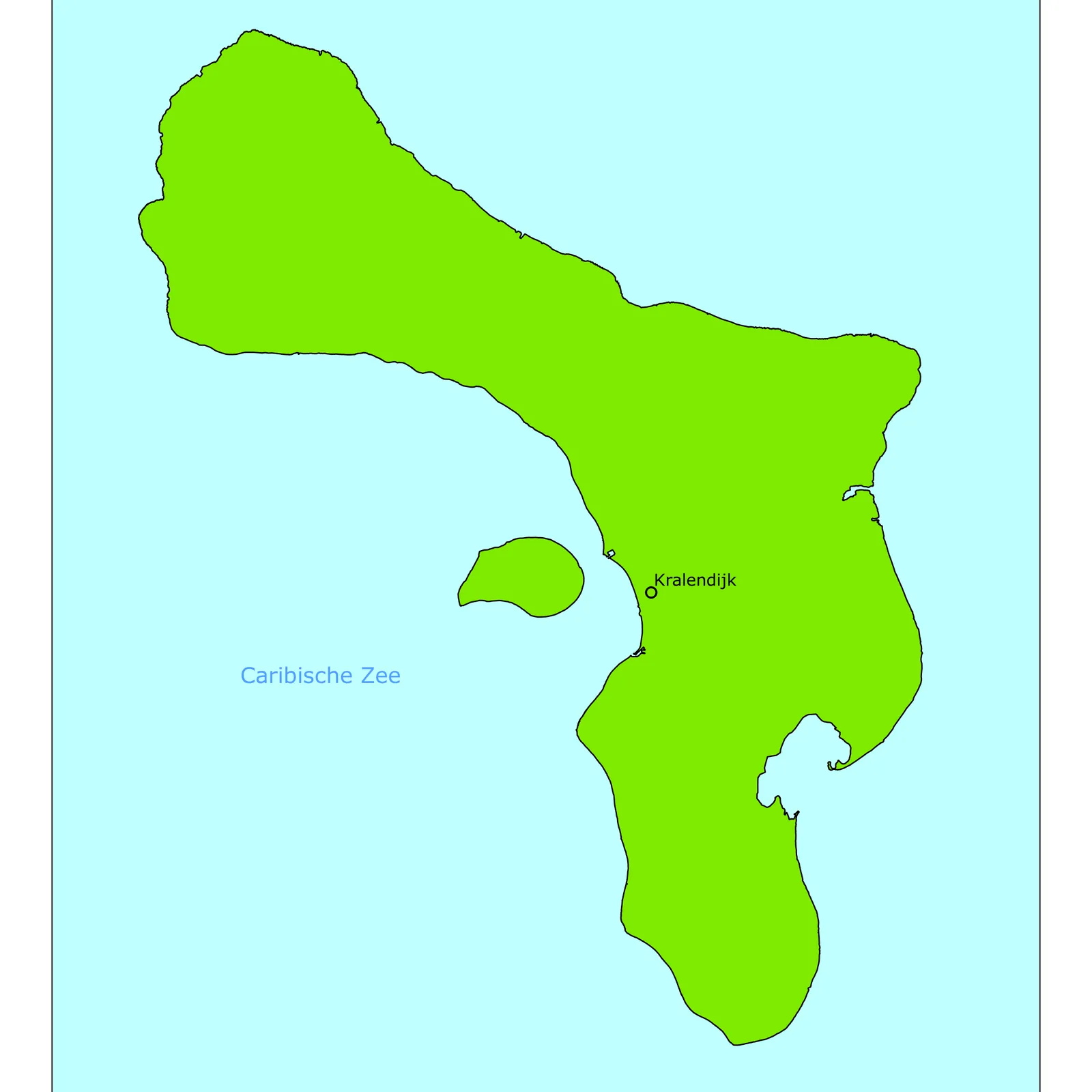 Grote kaart van Bonaire