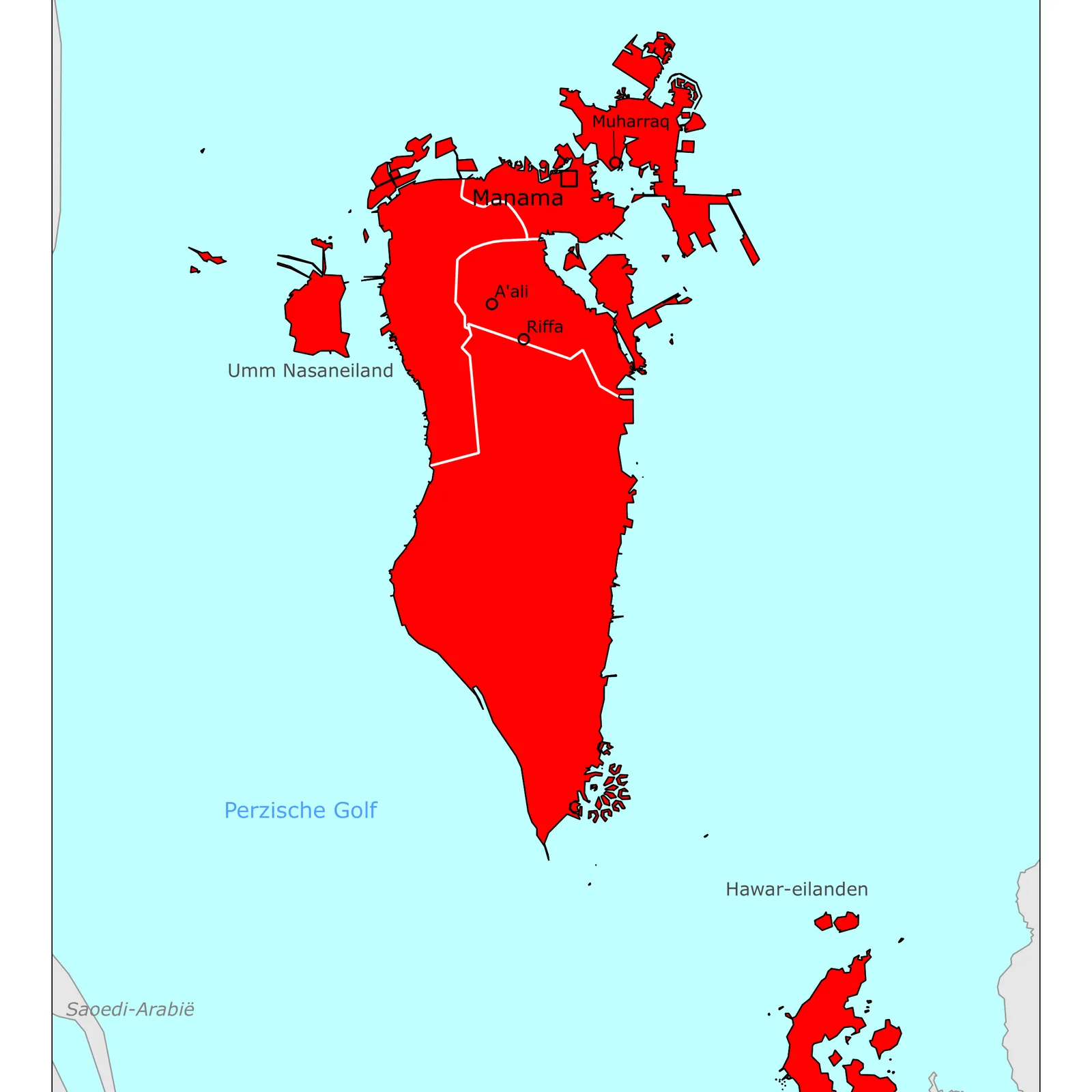 Grote kaart van Bahrein