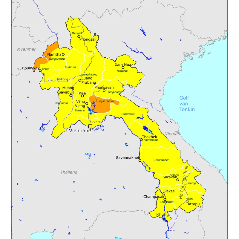 Kaart van Laos