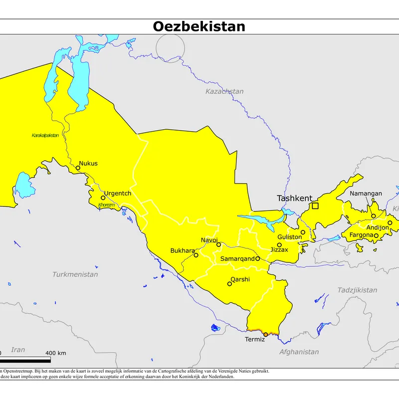 Kaart van Oezbekistan
