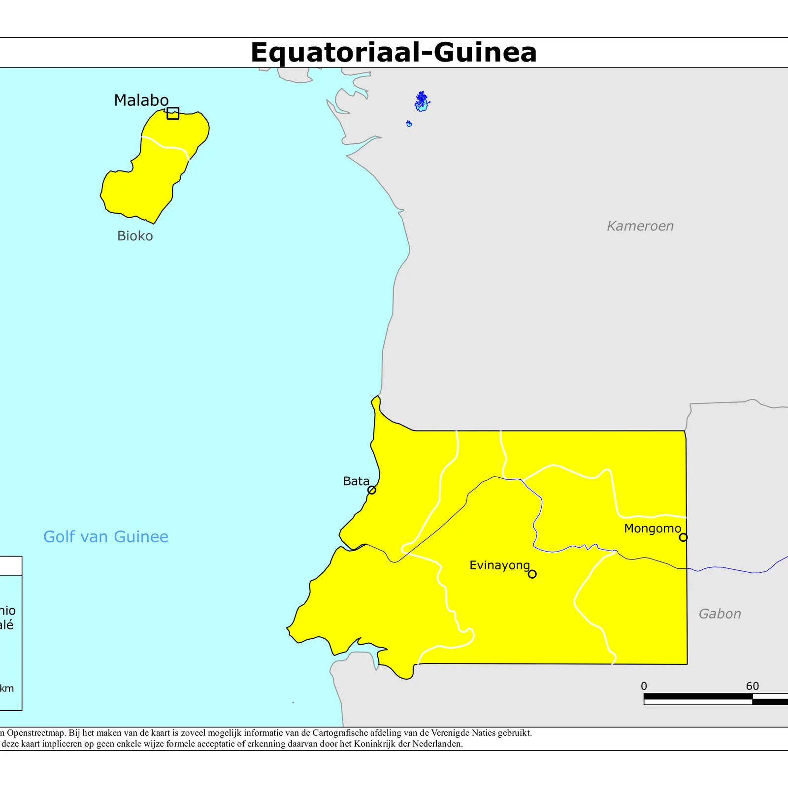 Grote kaart van Equatoriaal-Guinea