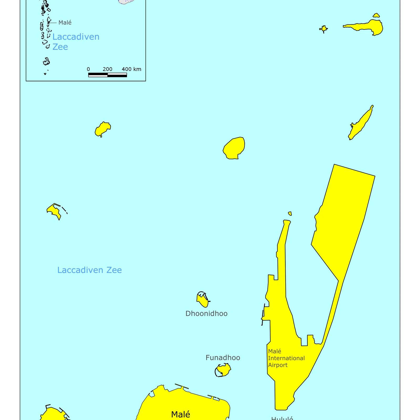 Grote kaart van Maldiven