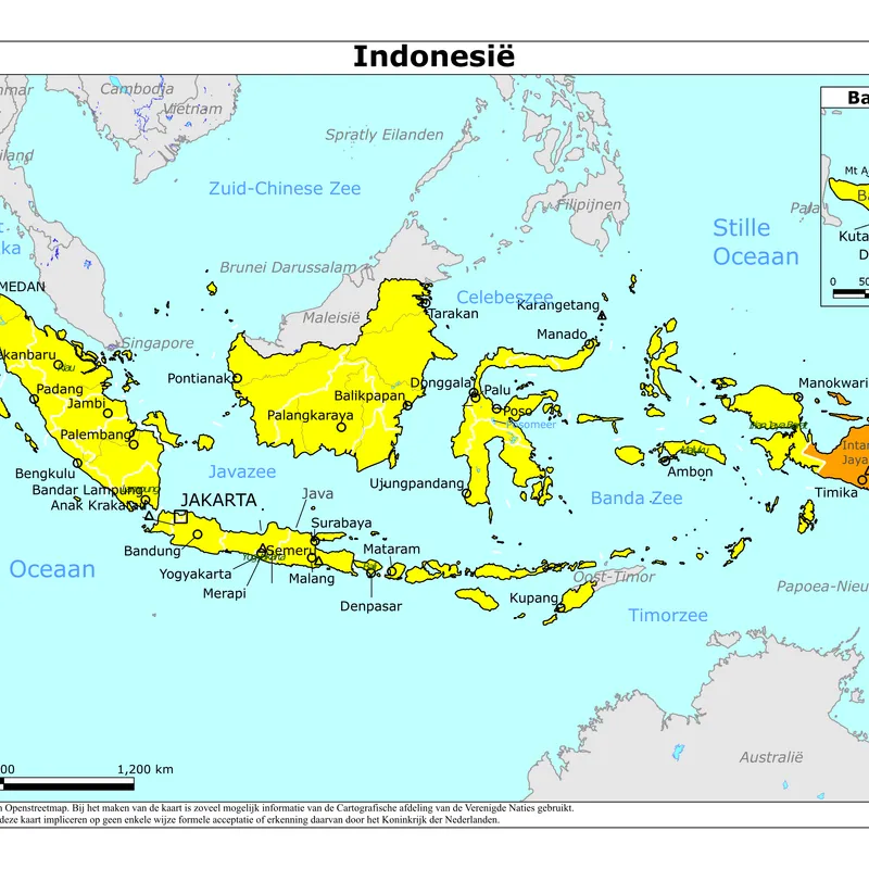 Kaart van Indonesië