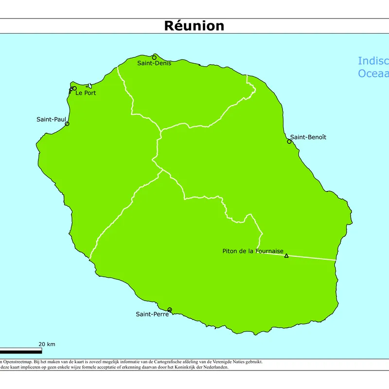 Kaart van Réunion