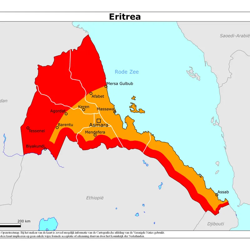 Kaart van Eritrea