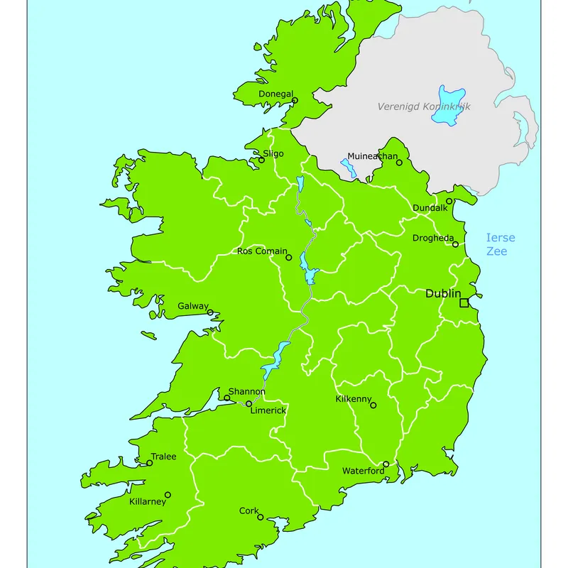 Kaart van Ierland
