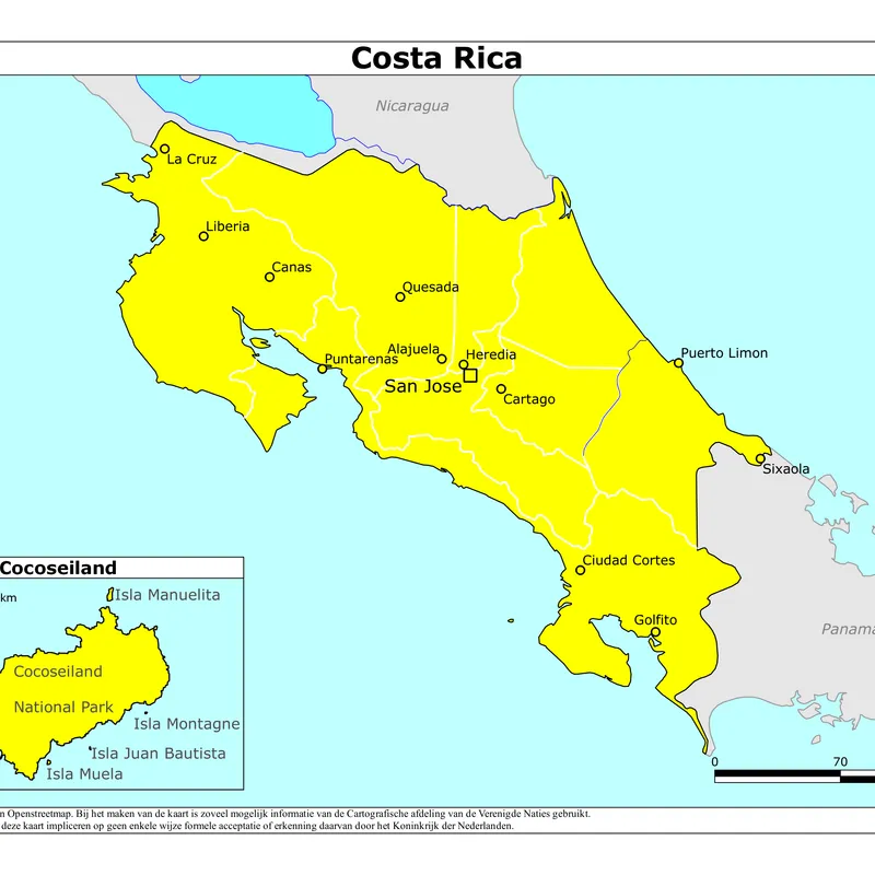 Kaart van Costa Rica