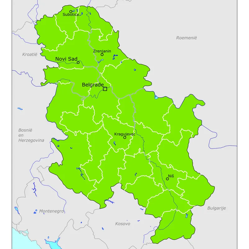 Kaart van Servië
