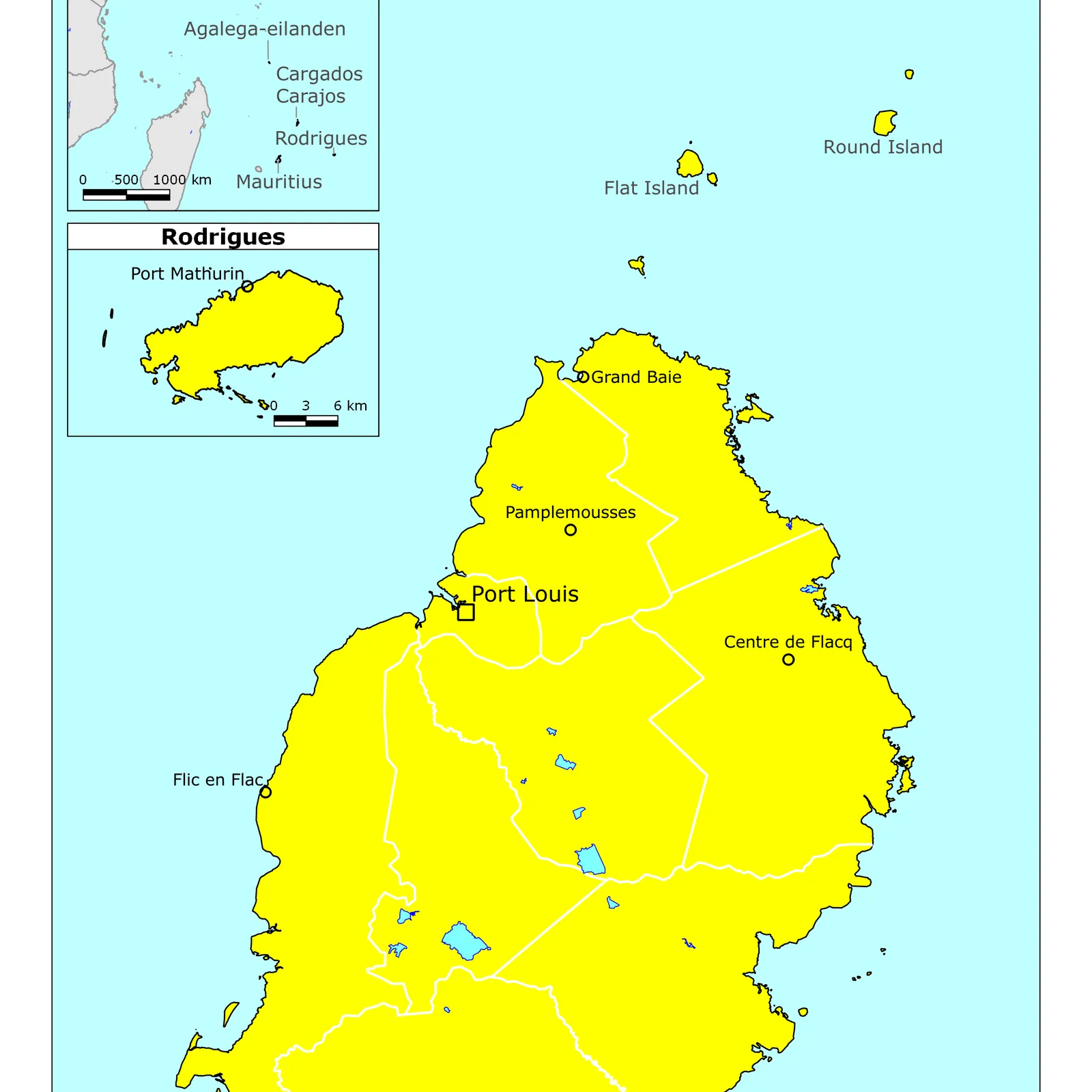 Grote kaart van Mauritius