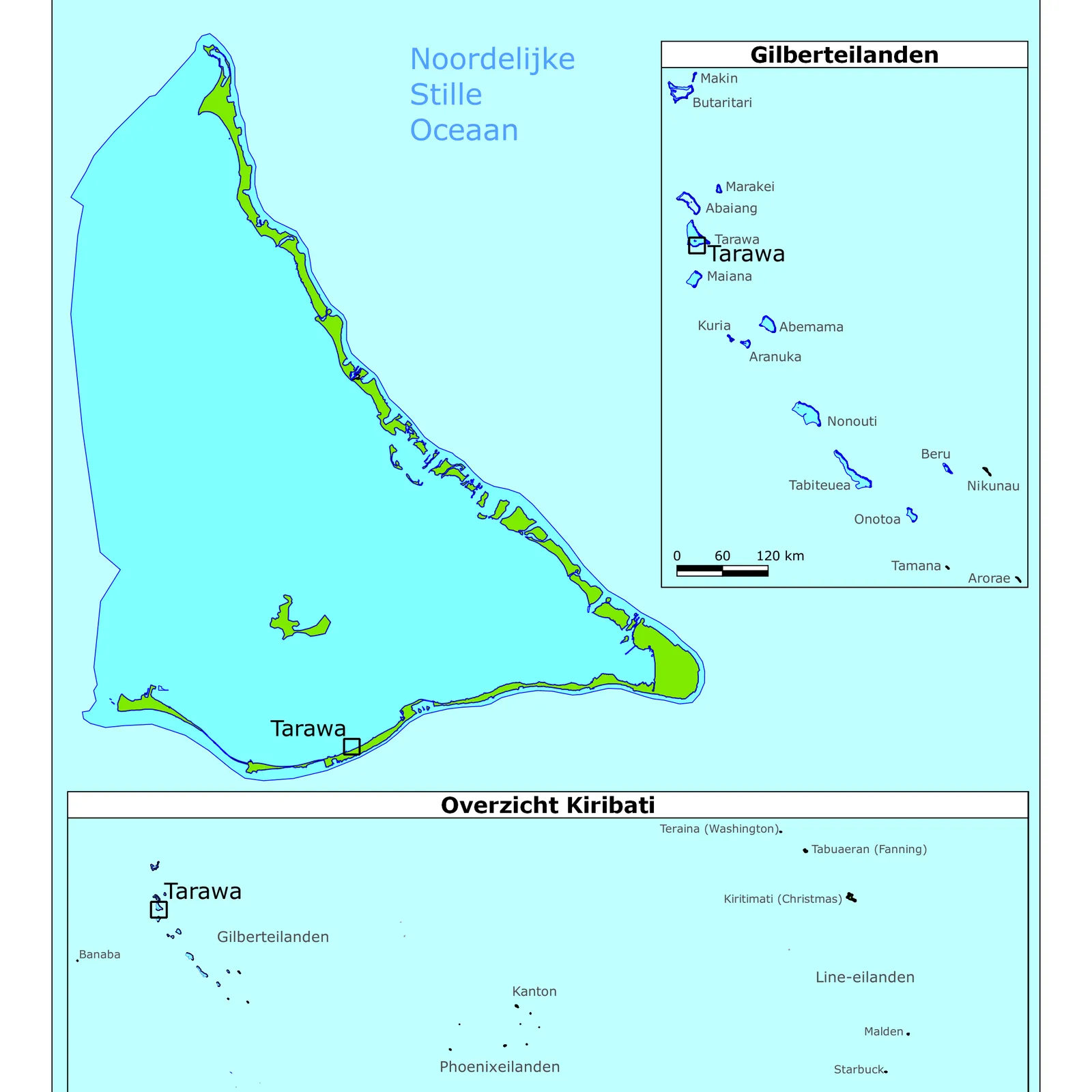 Grote kaart van Kiribati