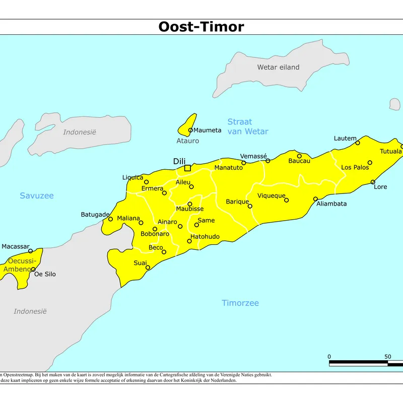 Kaart van Oost-Timor