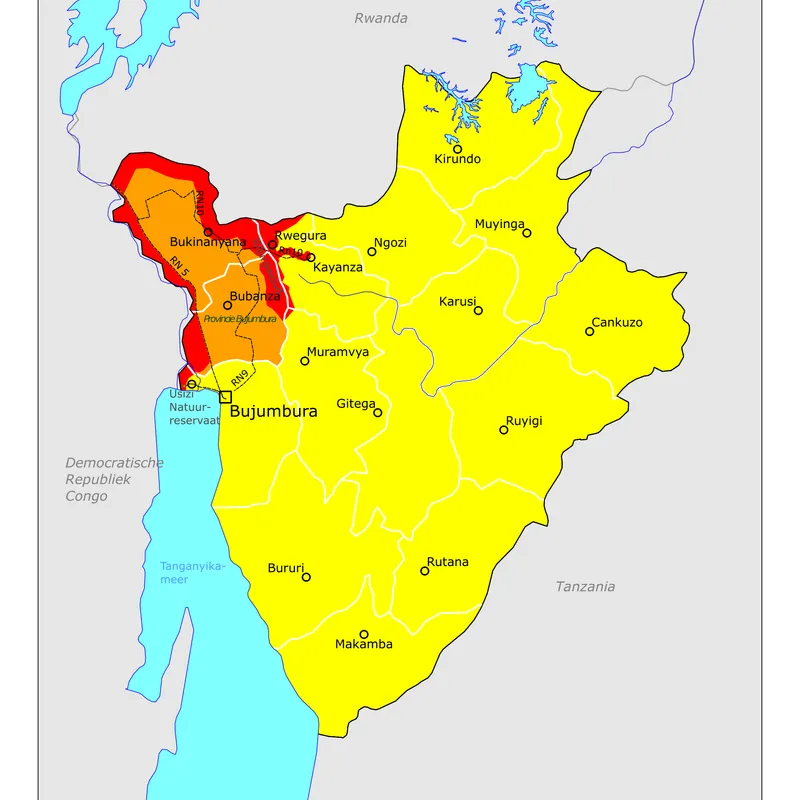 Kaart van Burundi