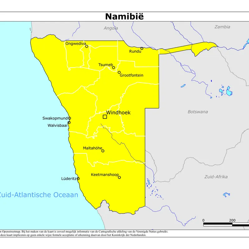 Kaart van Namibië