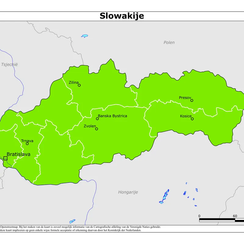 Kaart van Slowakije