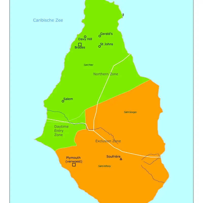 Kaart van Montserrat