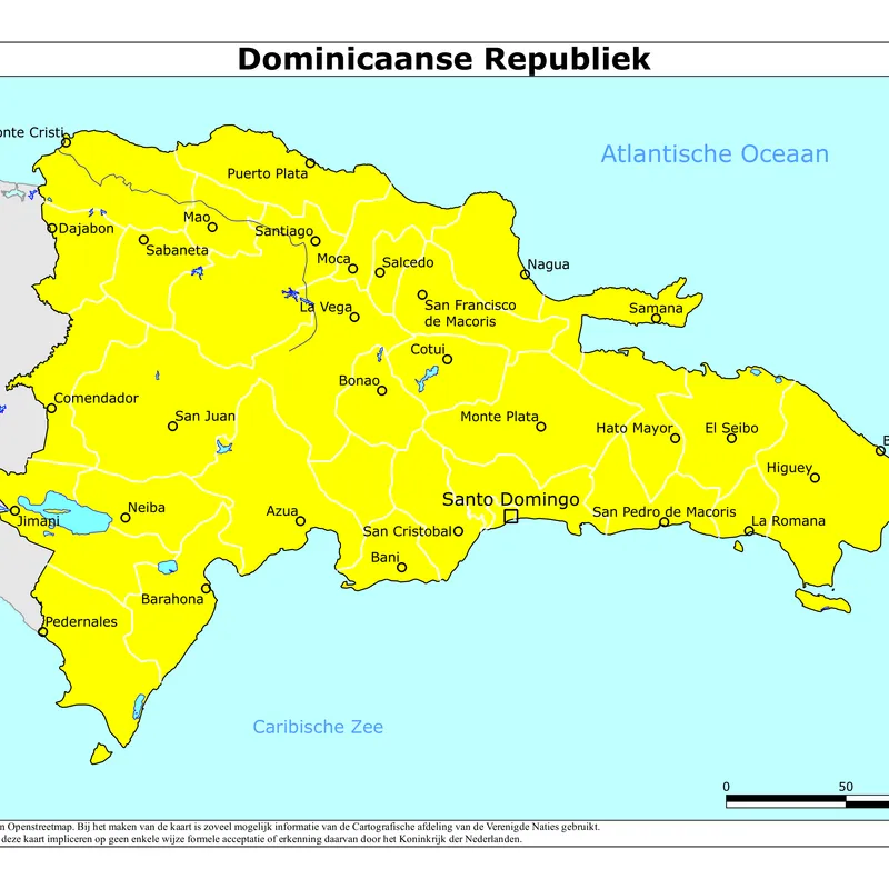 Kaart van Dominicaanse Republiek