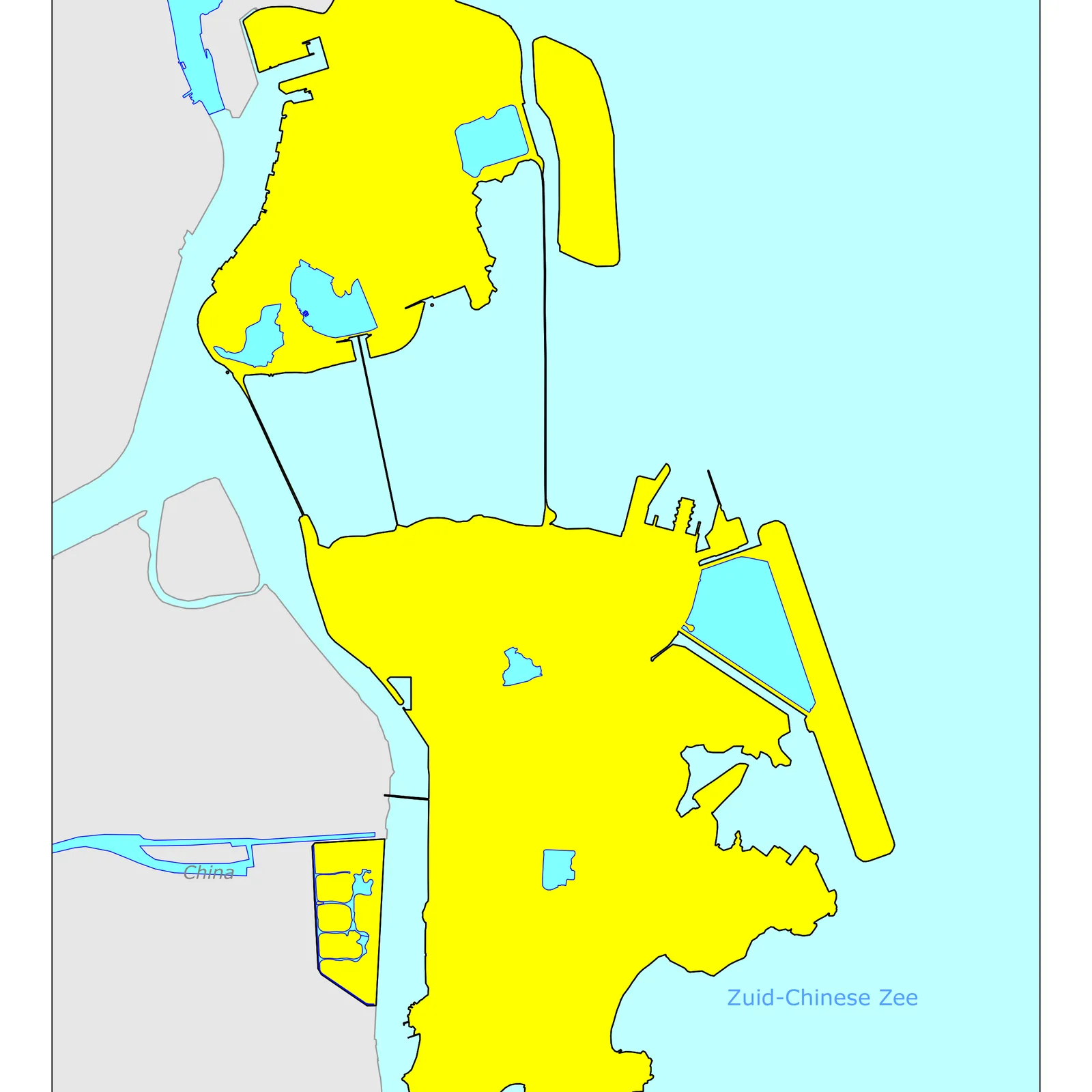 Grote kaart van Macau SAR van China