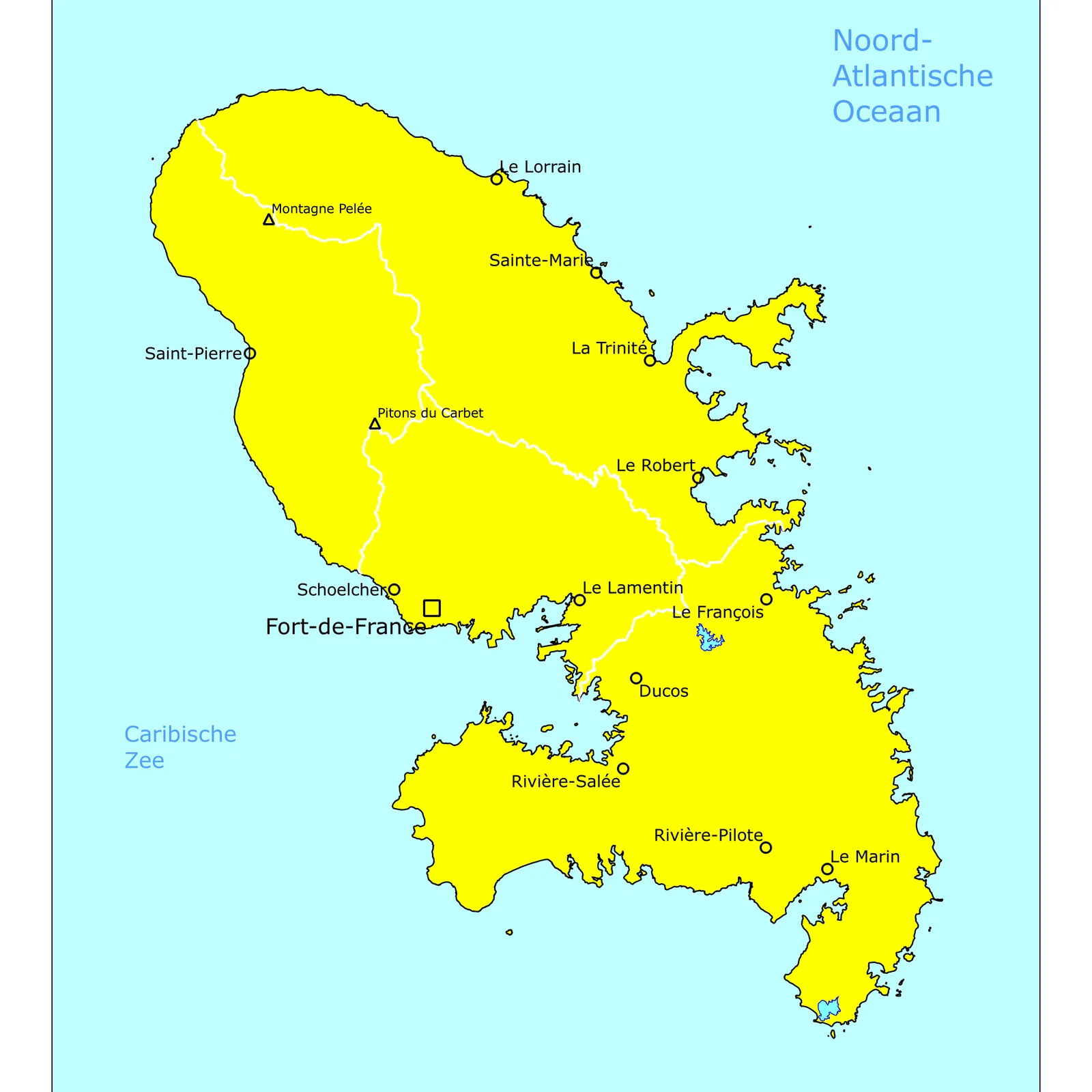 Grote kaart van Martinique