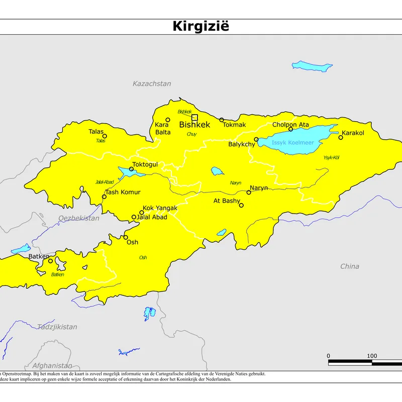 Kaart van Kirgizië