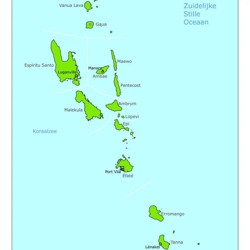 Kaart van Vanuatu