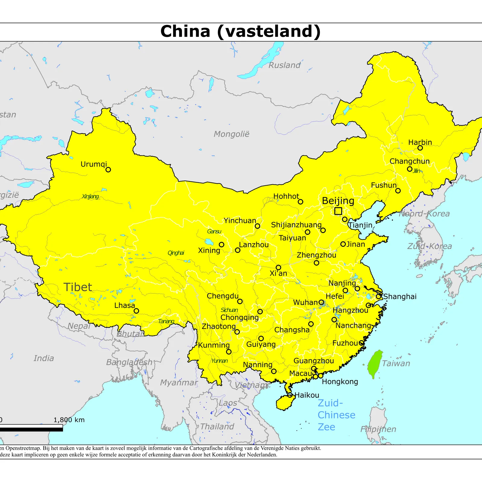 Grote kaart van China
