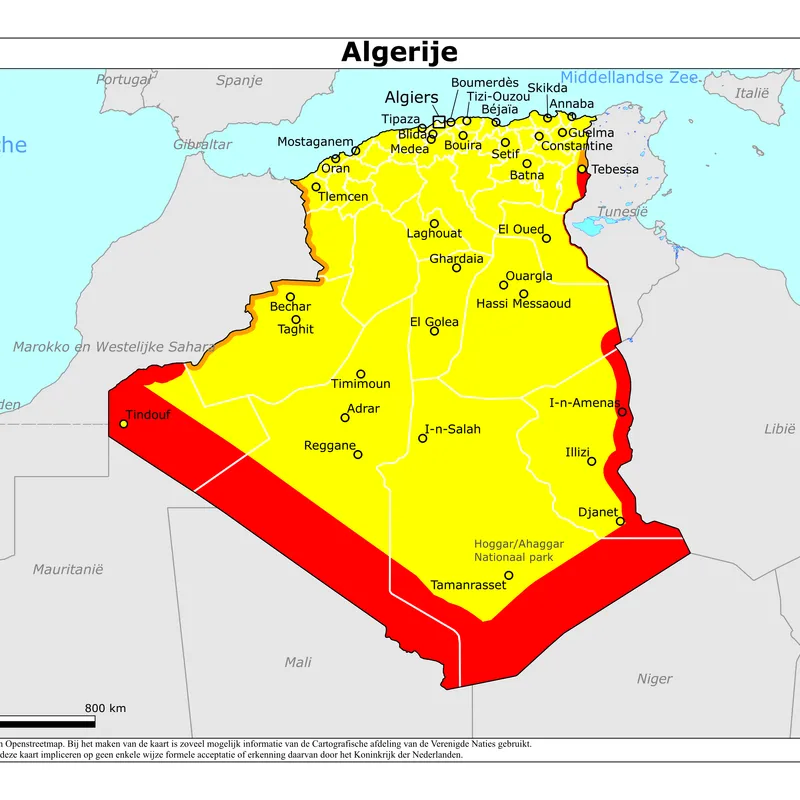 Kaart van Algerije